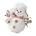 thumbnail image 5 of Christmas Plush Snowman Plushie Handmade Fabric Decoration Safe For Kids Seasonal Display Desktop Ornament, 5 of 8
