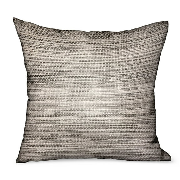 Plutus 16" x 16" Lake Weave Solid Luxury Outdoor Throw Pillow in Silver