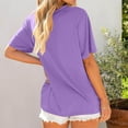thumbnail image 4 of UAMVSH Tops for Women Casual Summer Fall Simple Shirts Soft Baggy Crew Neck Half Sleeve Blouses Classic Ladies Daily Outfits(XX-Large,Purple), 4 of 6