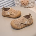 thumbnail image 6 of Kids Mesh First Walker Shoes, Easy On Off with Protective Toe Cap - Breathable Lightweight Non-Slip Sneakers, Khaki,Size 7, 6 of 9
