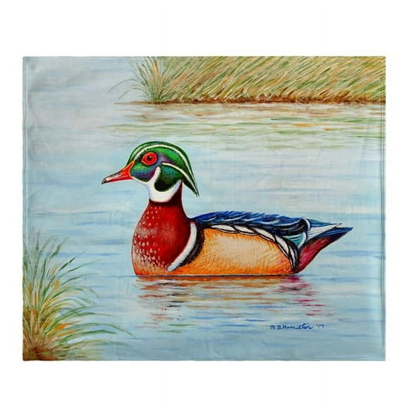 Betsy Drake BK652 Male Wood Duck Fleece Throw