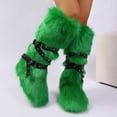 thumbnail image 2 of Green Women'S Versatile Flat Heel Snow Boots High Top Warm Winter Long Tube For Practice Sessions, 2 of 5
