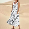 thumbnail image 2 of de verano mujer verano o cuello sin mangas al aire libre casual volantes boho swing vestidos vestido amarillo vestido de los años 80 vestido elegante para mujeres niñas disfraces gris claro / 2xl, 2 of 7