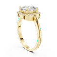 thumbnail image 3 of Zuwelria Certified Moissanite Promise Rings for Her | 2.19 Ct Latest Round Shape Moissanite Diamond Engagement Ring for Women | Halo with Accents Rings | 18K Yellow Gold Plated Silver Size 9, 3 of 8