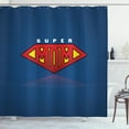 thumbnail image 1 of Ambesonne Mothers Day Shower Curtain, Super Mom Iconic Shield, 69"Wx75"L, Navy Blue Vermilion, 1 of 3