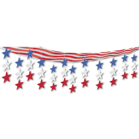 Stars And Stripes Ceiling Decor 12" X 12' - 6 Pack (1 Per Package)