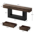thumbnail image 4 of 79 Inch Extra Long Console Table with 3 Drawers, Heavy Duty Sofa Table Behind Couch, Oversized Farmhouse Entryway Table Foyer & Hallway Table for Large Living Room, 4 of 8