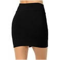 thumbnail image 3 of Women's Club Bodycon Mini Skirts Solid Basic Elastic High Waisted Stretch Pencil Skirt Casual Trendy A-line Skirts, 3 of 5