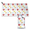 thumbnail image 1 of YFYANG Adult Microfiber Portable Travel Towel, Romantic Love Doodle Quick Dry Towel with Hiking Buckle PVC Pouch, 16" x 31.5", 1 of 6