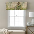 thumbnail image 3 of Spring Flowers Valance Curtain for Windows Vintage Bird House Fence White Daisy Leaf Linen Texture Rod Pocket Curtain Valances Short Window Treatments for Kitchen Bathroom Laundry 60 x 18 Inch, 3 of 9