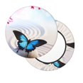 thumbnail image 2 of Kll Butterfly In Blossoms Zen Round Bar Chair Cushion Cover 12 Inch,Bar Stool Protector With Elastic, Soft Washable, 2 of 7