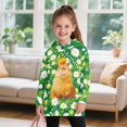 thumbnail image 3 of Psesaysky Girls Capybara Daisy Flower Print Hoodie Toddler Oversized Hooded Sweatshirt Cute Graphic Casual Pullover Tops with Pockets for 13-14 Years, 3 of 7