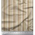 thumbnail image 1 of Soimoi Brown Modal Satin Fabric Vertical Stripe Printed Craft Fabric by the Yard 42 Inch Wide, 1 of 3