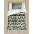thumbnail image 1 of Nursery Duvet Cover Set Twin Size, Childish Pattern of Trees and Butterflies on Stripes, Decorative 2 Piece Bedding Set with 1 Pillow Sham, Charcoal Grey Pale Green Pale Pink White, by Ambesonne, 1 of 3