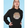 thumbnail image 2 of Zentangle Lion Head Hoodie Women -Image by Shutterstock, Female XX-Large, 2 of 4