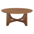 thumbnail image 5 of SAFAVIEH Couture Sasha Mid-Century Round Oak Veneer Coffee Table, Medium Oak, 5 of 12