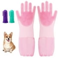 thumbnail image 5 of Pet Grooming Gloves & Hair Remover for Cats and Dogs  2-in-1 Dog Bath Gloves with Finger Toothbrush & Extended Length  Comfortable & Efficient Silicone Pet Shower Set, 5 of 5