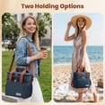 thumbnail image 4 of Insulated Lunch Bag & Lunch Box for Men - Double Deck Reusable Lunch Bag for Women Tote Cooler Bag Leakproof Soft Expandable - Large Lunchbox for Work/Adult/Picnic/Outdoor (Blue-15L), 4 of 7