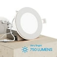 thumbnail image 2 of 4 In Slim Recessed LED Downlight with Night Light 5CCT Selectable White New Construction 9 Watt 750LM Triac Dimmable 6 Pack, 2 of 9