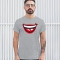 thumbnail image 3 of Tee Hunt Laughing Lips T-Shirt Funny Joy Positive Vibes Aprils' Fools Men's Novelty Shirt, Gray, Small, 3 of 5