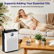 Air Purifiers for Allergies and Asthma up to 2215 Sq.ft, HEPA Air Purifiers with Washable Pre-Filter for Wildfire,Smoke, Pollen, Dust, Pet Fur & Odor, AP307, White+Black, 2026 New