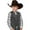 Grey, variant on PMVFHDE Boys Tops Retro Boys Cowboy Vest Suede Leather Costume Style V Neck Casual Western Vest Vintage Waist Coat Boy Clothes Black，110