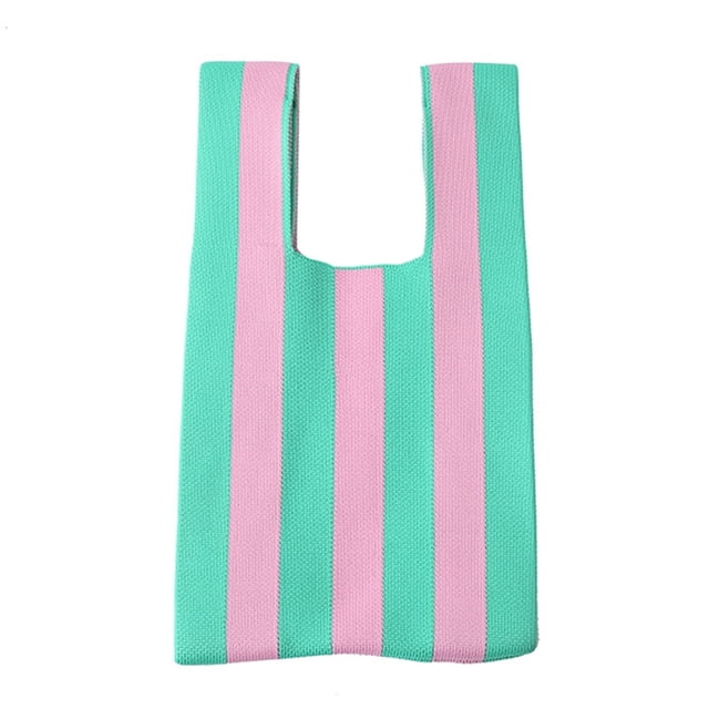 Sac à Main Rayé pour Femme Mode Tricoté Portable pour le Travail (Style 5)