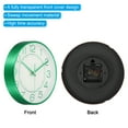 thumbnail image 4 of 8 Inch Wall Clock Battery Operated Silent Non Ticking Round Modern Clock, Green, 4 of 6