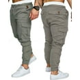 thumbnail image 3 of Wsevypo Men's Twill Jogger Hip Hop Elastic Slim Fit Pants Plus Size M-27XL, 3 of 6