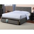 thumbnail image 5 of Queen Bed Frame: Grey Polyfiber Tufted Headboard with Storage Drawers, Modern Bedroom Furniture, Solid Wood Frame, 60x80in, No Box Spring Needed, 5 of 8