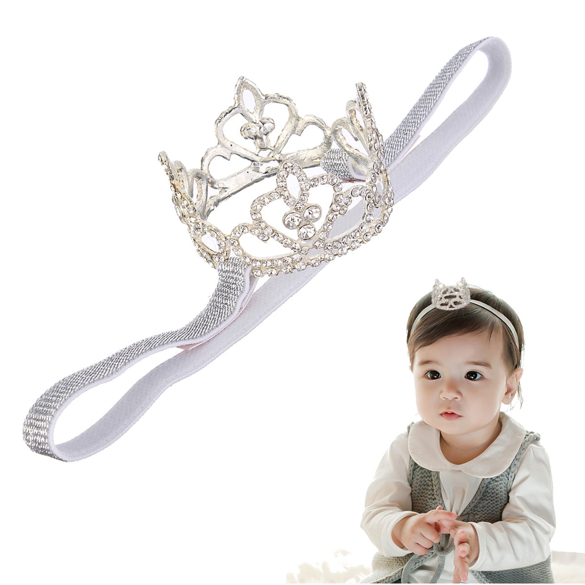 Baby Kids Girl Infant Hair Accessory Tiaras Princess Crown Headband Hairband G$ 