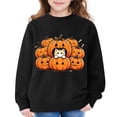 thumbnail image 2 of Kids Halloween Crewneck Sweatshirt Boys Pumpkin Graphic Oversized Sweaters, 2 of 4