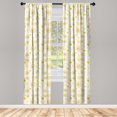 thumbnail image 5 of Ambesonne Yellow Window Curtains, Valentines Floral Design, Each 28" W x 84" L, Earth Yellow Beige, 5 of 5