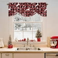 thumbnail image 2 of Christmas Tie Up Valances Curtain, Red Black Plaid Reindeer Pine Tree Leaf Snowflakes Adjustable Rod Pocket Short Window Treatment Tie Up Curtains Valances for Kitchen Living Room Bathroom 54x18 In, 2 of 9