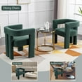 thumbnail image 2 of Tabaray Modern Boucle Dining Chair Set of 6, Sherpa Barrel Accent Chairs Upholstered Armchair Comfy Side Chair for Kitchen Living Room Reception (Green, Set of 6), 2 of 7