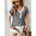 thumbnail image 5 of Womens Short Sleeve Buttons Tops, 5 of 6