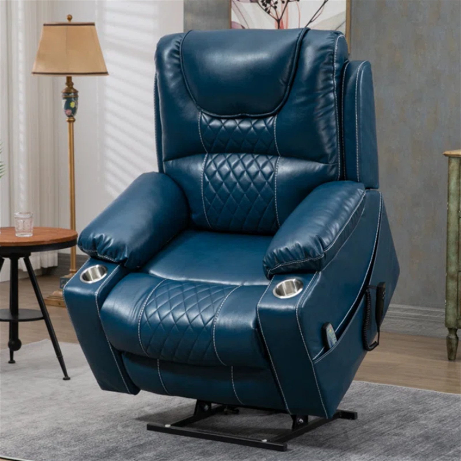 LITVZ Heavy Duty Power Lift Chairs Recliners with Heater and Massage for Elderly, Big and Tall Recliners 400lbs Suitable for People Up to 6Ft