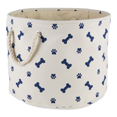 UPC: 0072456124562 | Polyester Pet Bin Paw-Bone Nautical Blue Round Medium