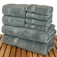 thumbnail image 3 of Luxury Hotel & Spa Quality, Highly Absorbent 100% Turkish Cotton, 750+ GSM, Eco Friendly Towel, Bathroom and Kitchen Dobby Border Towels, 2 Bath Towel, 2 Hand Towel, 4 Washcloths (8 Piece, Gray), 3 of 3