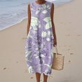 thumbnail image 2 of Puliio Summer Dresses for Women Sleeveless Round Neck Floral Print Loose Midi Casual Dress, 2 of 5