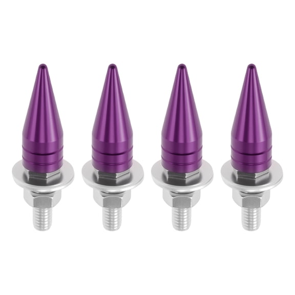 Unique Bargains Universal Motorcycle M6 License Plate Screws Cover 5.4 cm Anti Theft License Plate Screw Frame Bolt Kit Aluminum Alloy Purple 4pcs