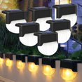 thumbnail image 2 of Lámpara de calle solar de la luz de la cubierta para el césped/el de entrada/la //el jardín 6 piezas-blanco cálido kusrkot Lámpara de pared para patio al aire libre, 2 of 8