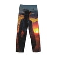 thumbnail image 3 of Vsdgher Sunset Western Cowgirl Print Mens Pajama Pants Sleep & Lounge Pants, PJ Bottoms With elastic waistb and Pockets, 3 of 5