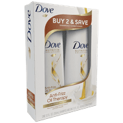 Dove Nutritive Solutions Shampoo and Conditioner Anti-Frizz Oil Therapy 12 oz, 2 count
