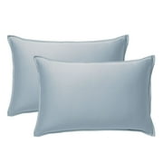 STYLINEN Pillowcase Queen Size 2pc Set (20"x30") - 100% Organic Eucalyptus Lyocell Tencel, Silky Soft & Smooth, Envelope Closure (2 Queen Pillowcase Set, Sky Blue)