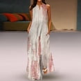 thumbnail image 1 of ICHUANYI Clearance Women's Summer Fashion Printed V-Neck Sleeveless Pullover Pocket Dress(Pink, S) ICHUANYI WER2023080911382, 1 of 5