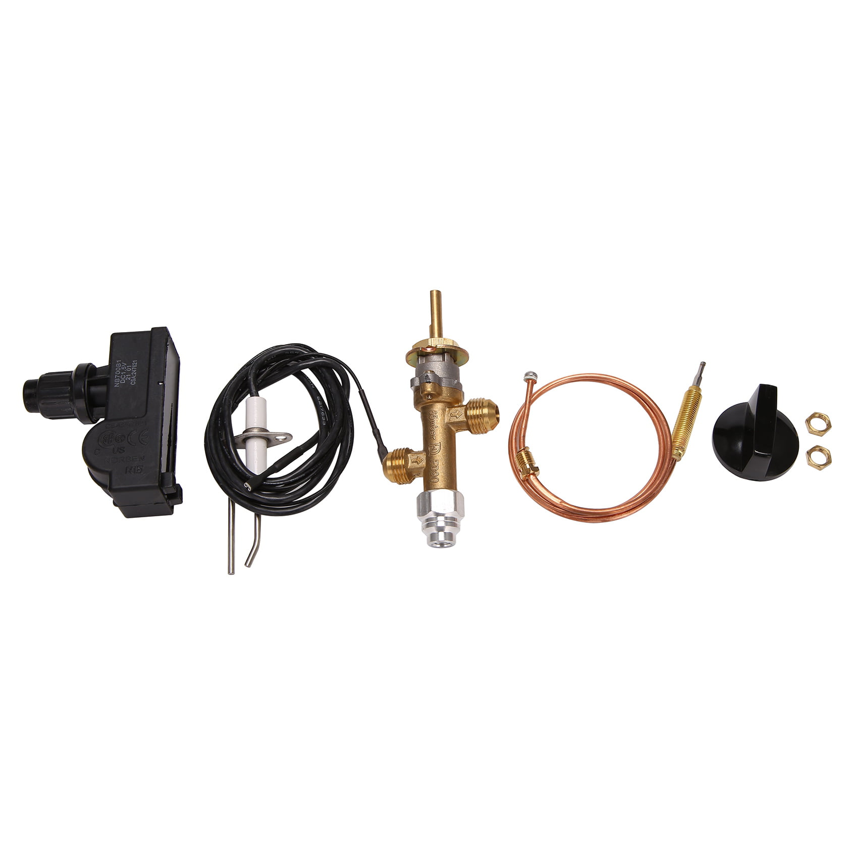Low Pressure LPG Propane Gas Fireplace Fire Pit Safety Control Valve Kit Push 