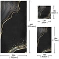 thumbnail image 2 of Bath Towel Sets for Bathroom Hand Towels Fingertip Towels Abstract Black Marble Gold Line 3 Piece Decorative Soft Cotton Absorbent, 2 of 6