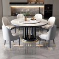 thumbnail image 2 of Round 6 People Dining Table Kitchen Living Room Dressing Dinning Table Set Coffee Hospitality Mesa Comedor Kitchen Furniture My Lux Decor Round, 2 of 10