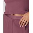 thumbnail image 5 of Hanes Originals SuperSoft Comfywear Women’s Ribbed Babydoll Tee & Shorts Pajama Set - Soft Loungewear Mauve Mood/Mauve Mood XL, 5 of 6